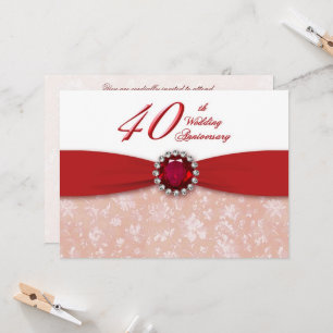 Invitación de Aniversario de Bodas de Damasco 40º