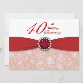 Invitación de Aniversario de Bodas de Damasco 40º