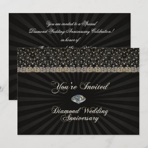 Invitación de aniversario de bodas de diamante