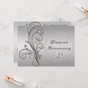 Invitación de aniversario de bodas de diamante