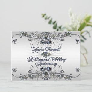 Invitación de aniversario de bodas de diamante