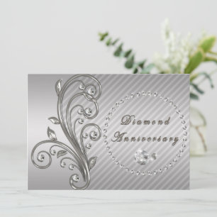 Invitación de aniversario de bodas de diamante