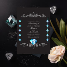 Invitación de aniversario de bodas de diamante