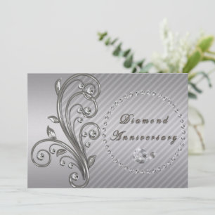 Invitación de aniversario de bodas de diamante
