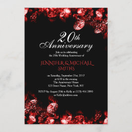 Invitación de aniversario de bodas de diamante roj