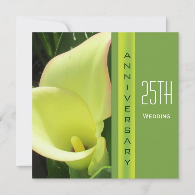 Invitación de aniversario de bodas de lirio de cal (Anverso)