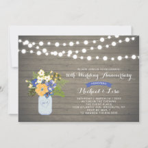 Invitación de aniversario de bodas de madera rústi