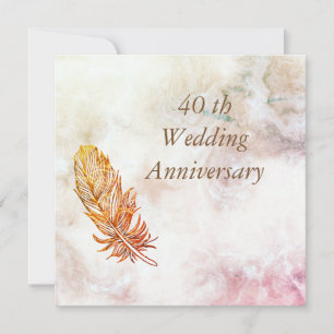 Invitación de aniversario de bodas de mármol 40º