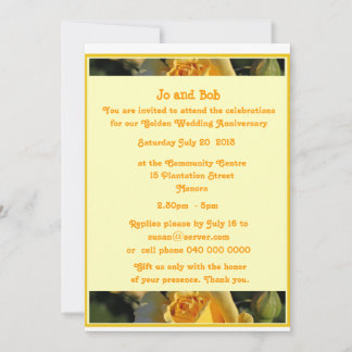 Invitación de aniversario de bodas de oro