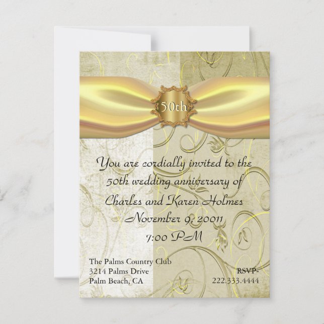 Invitación de aniversario de bodas de oro (Anverso)