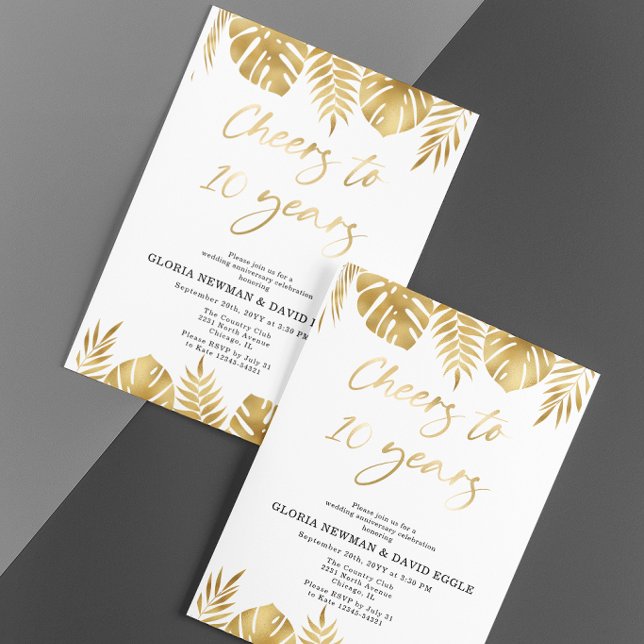 Invitación de aniversario de bodas de oro 10º (Subido por el creador)