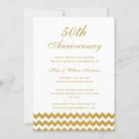 Invitación de aniversario de bodas de oro Chevron 