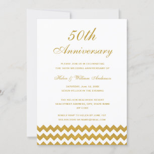 Invitación de aniversario de bodas de oro Chevron