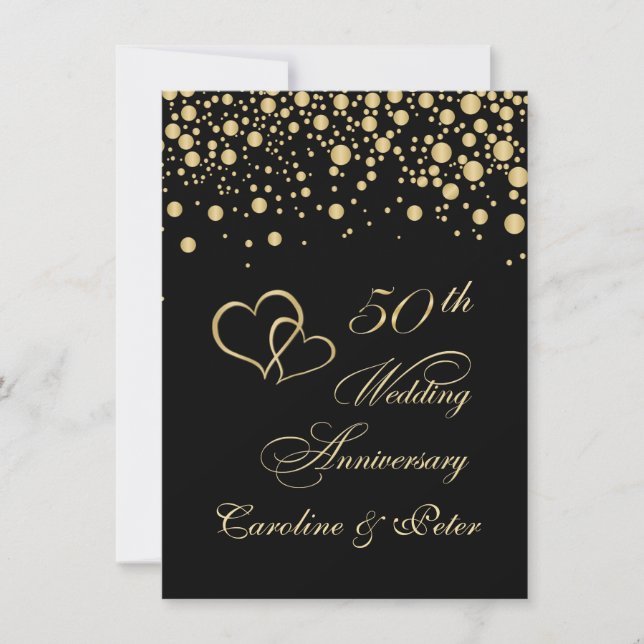 Invitación de aniversario de bodas de oro de 50 añ (Anverso)