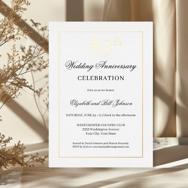 Invitación de aniversario de bodas de oro de 50 añ (Subido por el creador)