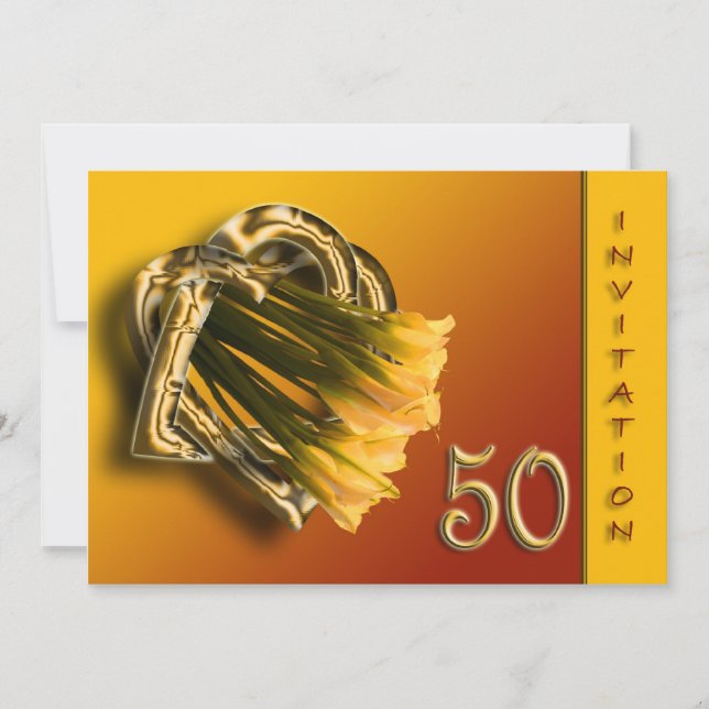 Invitación de aniversario de bodas de oro de calas (Anverso)