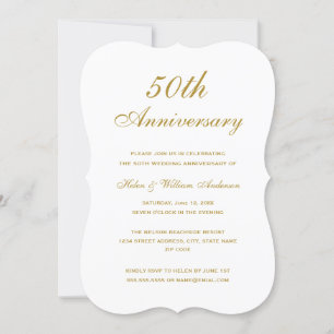Invitación de aniversario de bodas de oro elegante