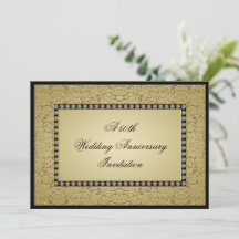 Invitación de aniversario de bodas de oro florece