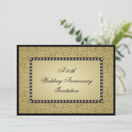 Invitación de aniversario de bodas de oro florece