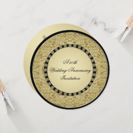 Invitación de aniversario de bodas de oro florecie