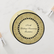 Invitación de aniversario de bodas de oro Flourish