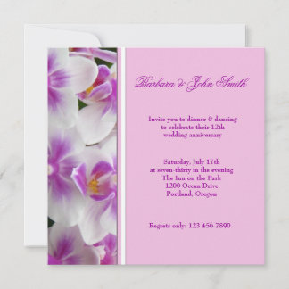 Invitación de aniversario de bodas de orquídeas