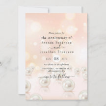Invitación de aniversario de bodas de perlas 30º