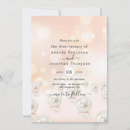 Invitación de aniversario de bodas de perlas 30º