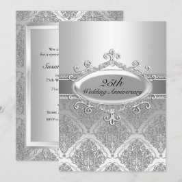 Invitación de aniversario de bodas de plata de 25