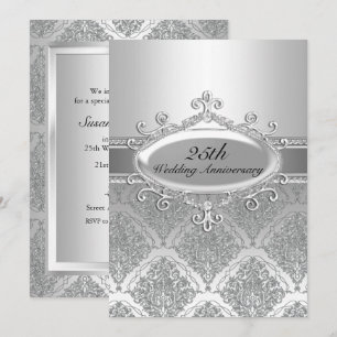 Invitación de aniversario de bodas de plata de 25 