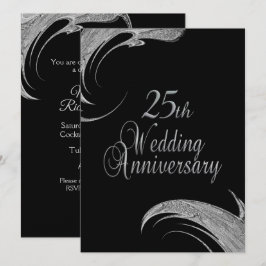 Invitación de aniversario de bodas de plata elegan