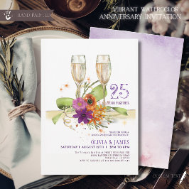 Invitación de aniversario de bodas de plata en acu