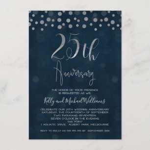 Invitación de aniversario de bodas de plata falsa