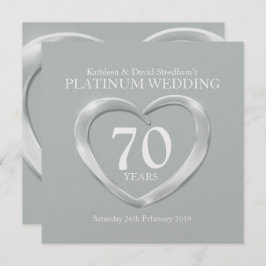 invitación de aniversario de bodas de platino 70 a