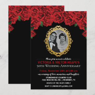 Invitación de aniversario de bodas de ROSAS de CUA