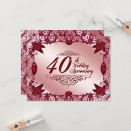 Invitación de aniversario de bodas de rubí 40º 4.2