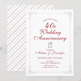 Invitación de aniversario de bodas de rubí y plata