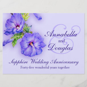Invitación de aniversario de bodas de zafiro 45 añ