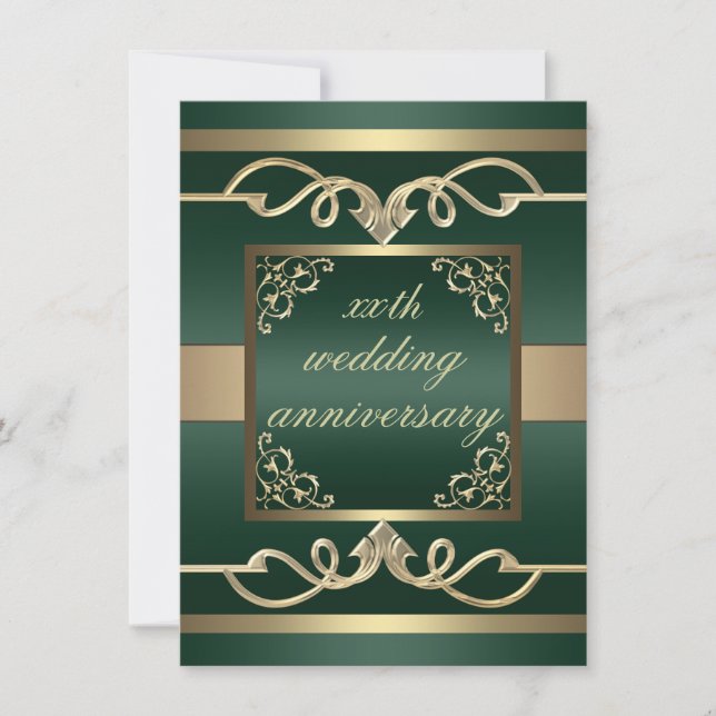Invitación de aniversario de bodas Elegante Swoop  (Anverso)