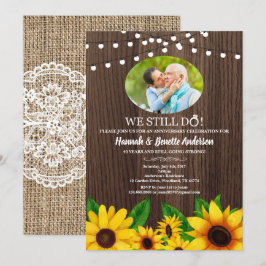 Invitación de aniversario de bodas foto de girasol
