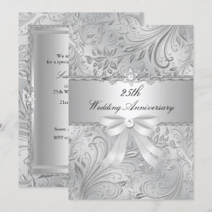Invitación de aniversario de bodas número 25 Flora