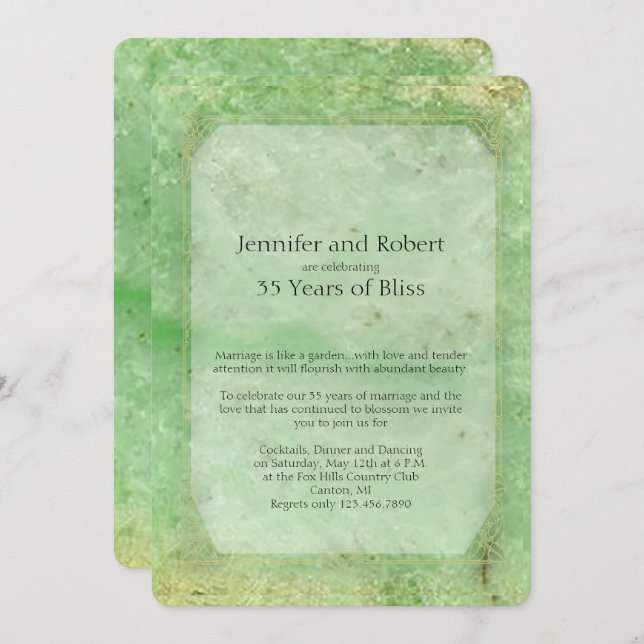 Invitación de aniversario de bodas número 35 de ja (Anverso / Reverso)