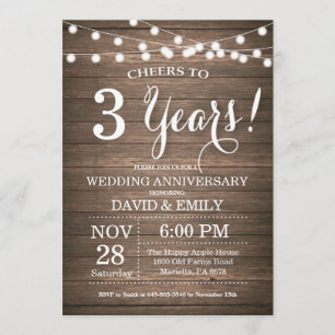 Invitación de aniversario de bodas número 3 de mad
