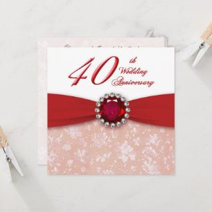 Invitación de Aniversario de Bodas número 40 de Da