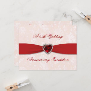 Invitación de Aniversario de Bodas número 40 de Da
