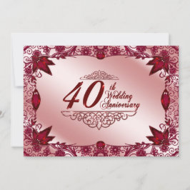 Invitación de aniversario de bodas número 40 de Ru