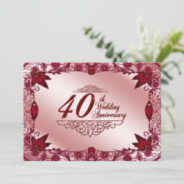 Invitación de aniversario de bodas número 40 de Ru