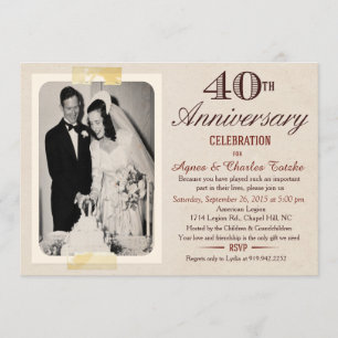 Invitación de aniversario de bodas número 40 - Fot
