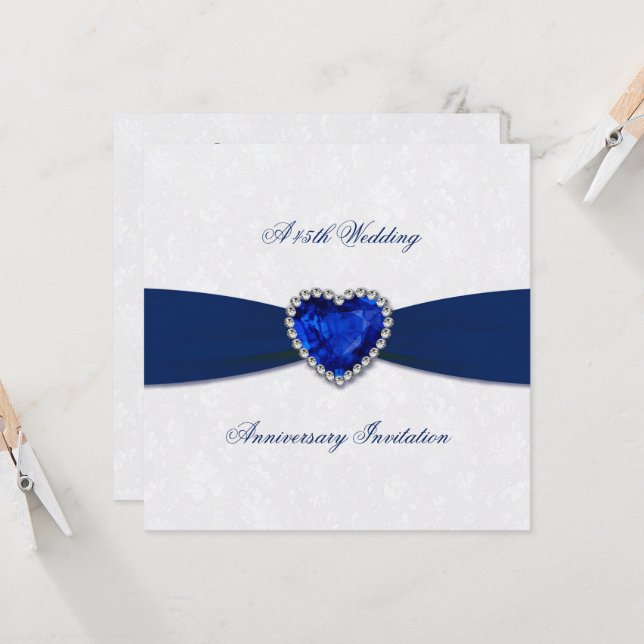 Invitación de aniversario de bodas número 45 con D (Anverso/Reverso In Situ)