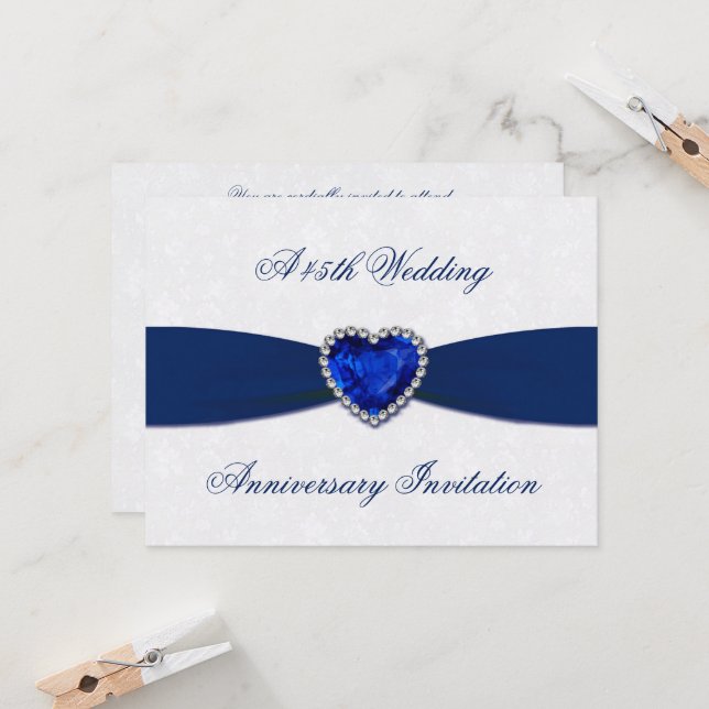 Invitación de Aniversario de Bodas número 45 de Da (Anverso/Reverso In Situ)
